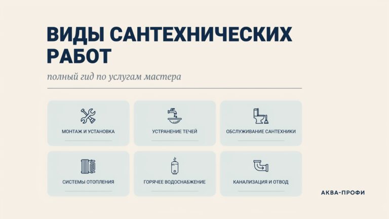 Виды сантехнических работ